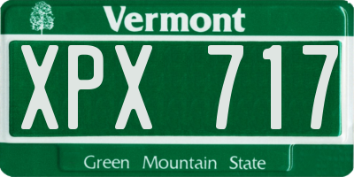 VT license plate XPX717