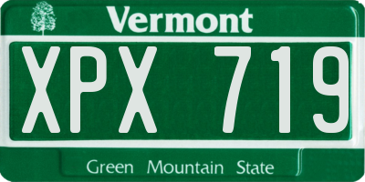 VT license plate XPX719