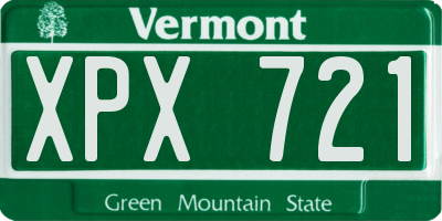 VT license plate XPX721