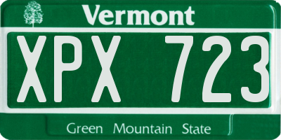 VT license plate XPX723