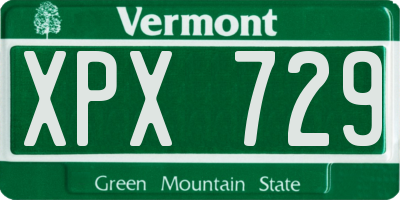 VT license plate XPX729