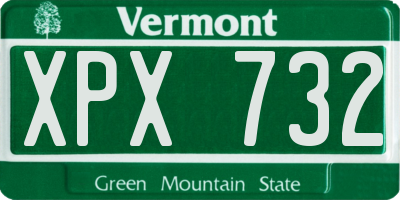 VT license plate XPX732