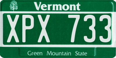 VT license plate XPX733