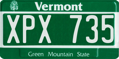 VT license plate XPX735