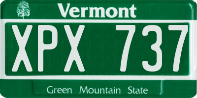 VT license plate XPX737