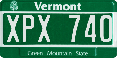 VT license plate XPX740