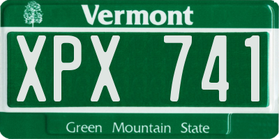 VT license plate XPX741