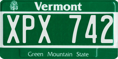 VT license plate XPX742