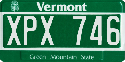 VT license plate XPX746
