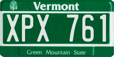 VT license plate XPX761