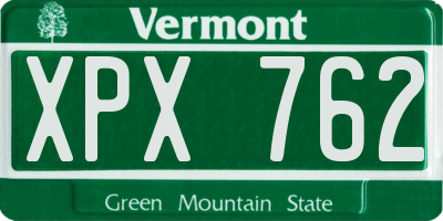 VT license plate XPX762