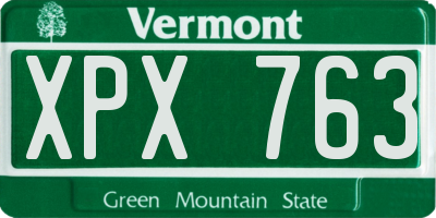 VT license plate XPX763