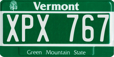 VT license plate XPX767