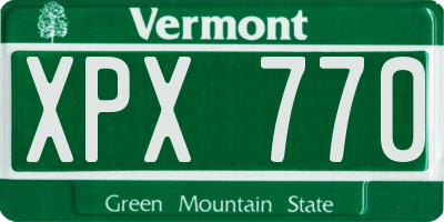 VT license plate XPX770