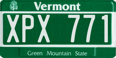 VT license plate XPX771