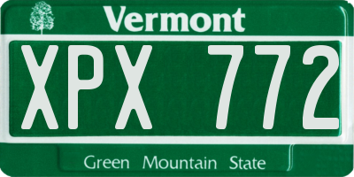 VT license plate XPX772