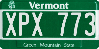 VT license plate XPX773