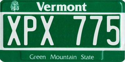 VT license plate XPX775
