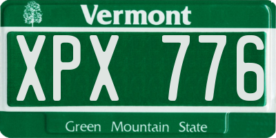 VT license plate XPX776