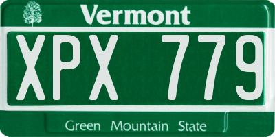 VT license plate XPX779