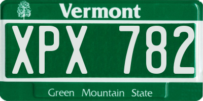 VT license plate XPX782