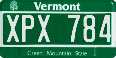 VT license plate XPX784