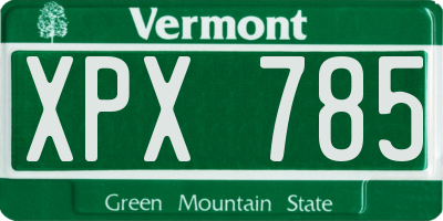 VT license plate XPX785