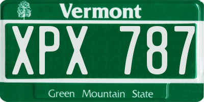 VT license plate XPX787