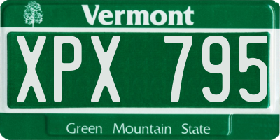 VT license plate XPX795