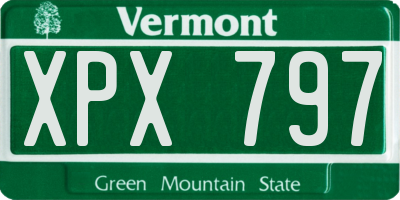 VT license plate XPX797