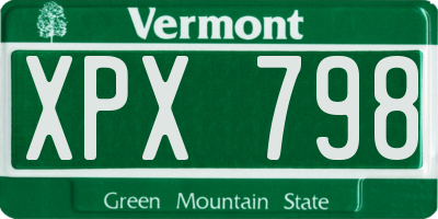 VT license plate XPX798