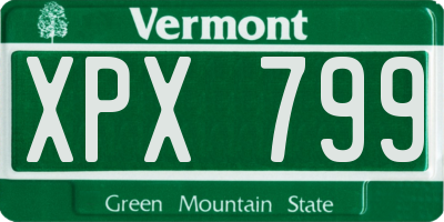 VT license plate XPX799