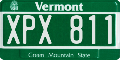 VT license plate XPX811