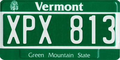 VT license plate XPX813