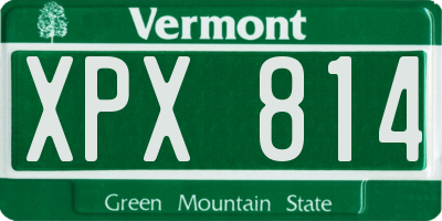 VT license plate XPX814