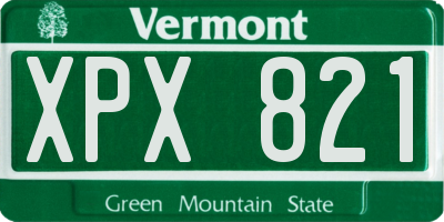 VT license plate XPX821