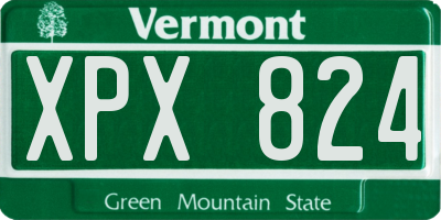 VT license plate XPX824