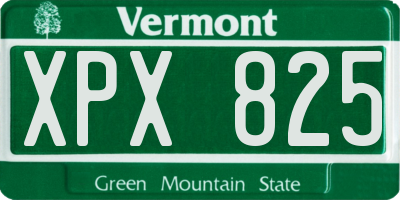 VT license plate XPX825