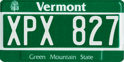 VT license plate XPX827