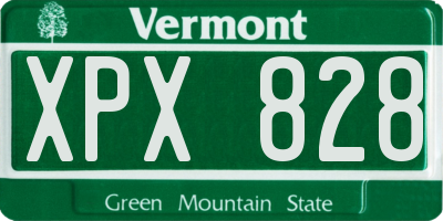 VT license plate XPX828