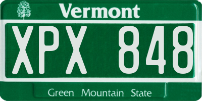 VT license plate XPX848