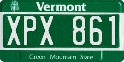 VT license plate XPX861