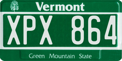 VT license plate XPX864