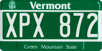 VT license plate XPX872