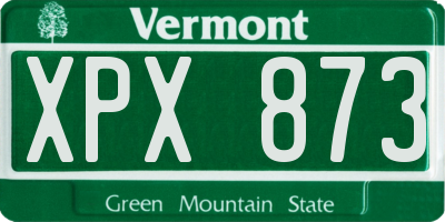 VT license plate XPX873
