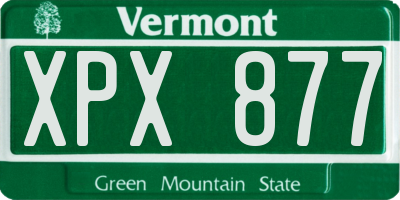 VT license plate XPX877