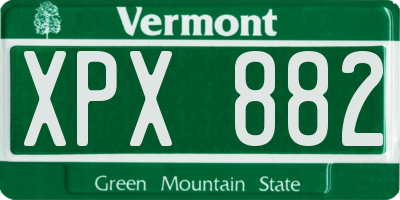 VT license plate XPX882