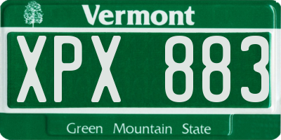 VT license plate XPX883