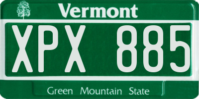 VT license plate XPX885