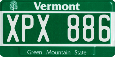 VT license plate XPX886